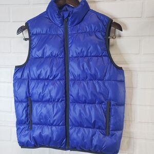 Womens Medium Cobalt Blue Sleeveless Puffer Jacket Coat Athletic M